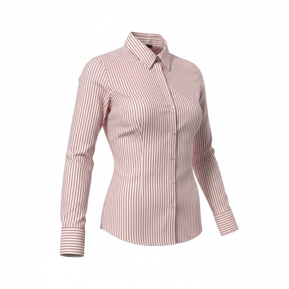 PAPERWHITE Cotton+Silk Striped Modern Flattering Dress Shirt | Size 8 / M